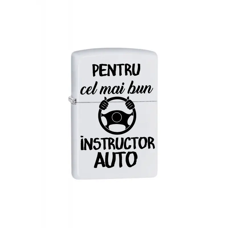 Pentru cel mai bun instructor auto, bricheta metalica gravata laser cu mesaj, model bgs106